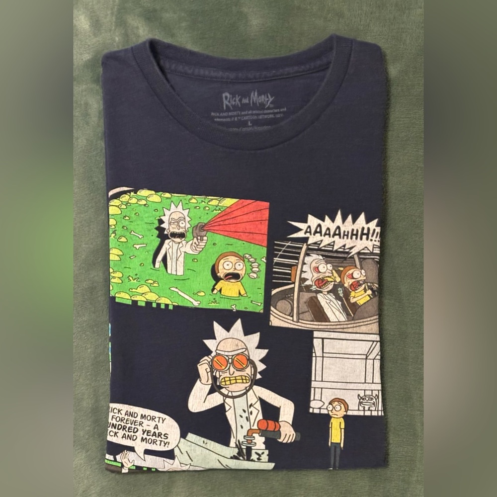 Rick and Morty Graphic Vintage T-Shirt, Size: L (5421)